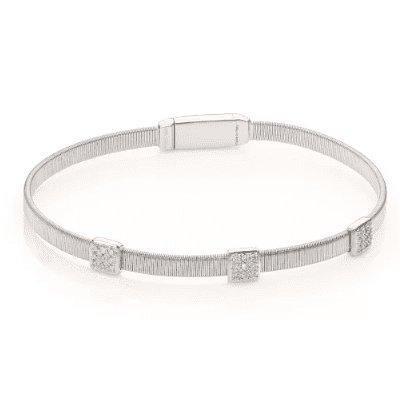 Marco Bicego Masai Diamond Three Station Bracelet White Gold - Luce Jewelry