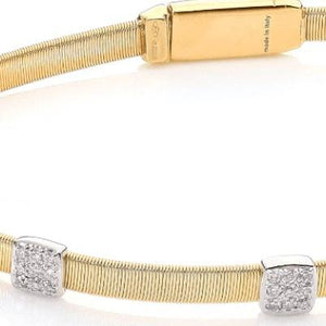 Marco Bicego Masai Diamond Three Station Bracelet Yellow Gold - Luce Jewelry