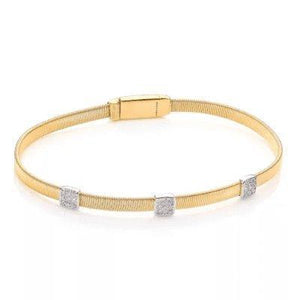 Marco Bicego Masai Diamond Three Station Bracelet Yellow Gold - Luce Jewelry