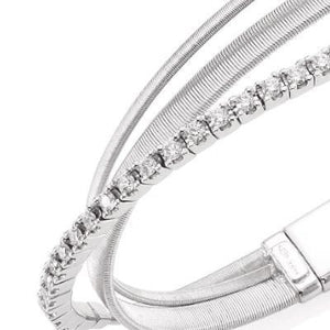 Marco Bicego Masai Diamond Three Strand Bracelet White Gold - Luce Jewelry