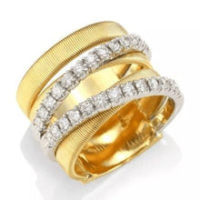 Load image into Gallery viewer, Marco Bicego Masai Five Row Crossover Ring Diamond Yellow Gold - Luce Jewelry
