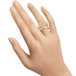 Marco Bicego Masai Five Row Crossover Ring Diamond Yellow Gold - Luce Jewelry