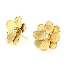 Load image into Gallery viewer, Marco Bicego Petali 18K Yellow Gold and Diamond Flower Stud Earrings - Luce Jewelry
