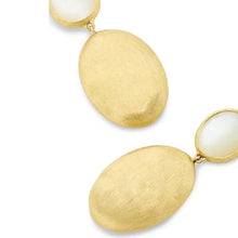 Load image into Gallery viewer, Marco Bicego Siviglia 18K Yellow Gold and Mother of Pearl Two Drop Hook Earrings with Diamond Accent - Luce Jewelry
