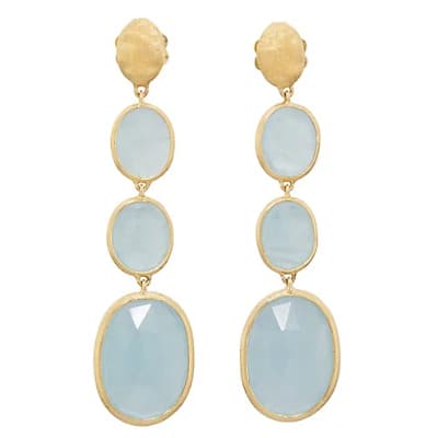 Marco Bicego Siviglia 18K Yellow Gold Aquamarine Four Drop Earrings - Luce Jewelry