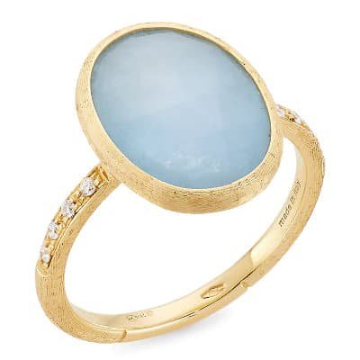 Marco Bicego Siviglia Aquamarine Ring Diamond Accent - Luce Jewelry