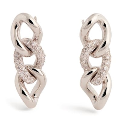 Pomellato Catene White Gold Earrings Diamonds - Luce Jewelry