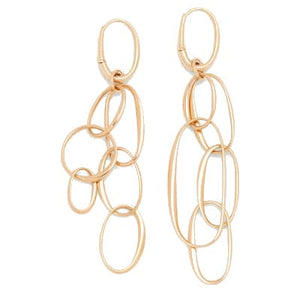 Pomellato Gold Earrings Asymmetric Smooth Links - Luce Jewelry