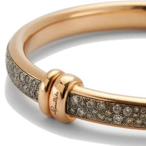 Pomellato Iconica Bangle Rose Gold Pave Brown Diamond - Luce Jewelry