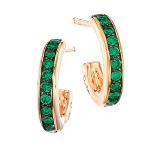 Pomellato Together Hoop Earrings Rose Gold Emerald - Luce Jewelry