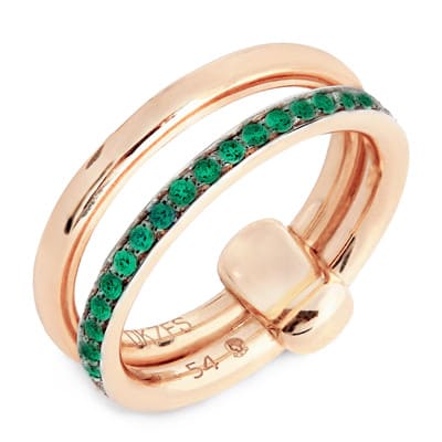 Pomellato Together Rose Gold Band Ring Emerald - Luce Jewelry