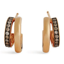 Load image into Gallery viewer, Pomellato Together Twin-Hoop Earrings Rose Gold Brown Diamond - Luce Jewelry
