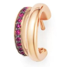 Load image into Gallery viewer, Pomellato Together Twin-Hoop Earrings Rose Gold Ruby - Luce Jewelry
