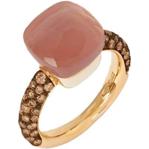 Pomellato Nudo Chocolate Classic Ring Orange Moonstone - Luce Jewelry