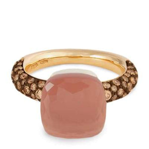 Pomellato Nudo Chocolate Classic Ring Orange Moonstone - Luce Jewelry