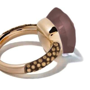 Pomellato Nudo Chocolate Maxi Ring Dark Brown Moonstone - Luce Jewelry