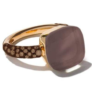 Pomellato Nudo Chocolate Maxi Ring Dark Brown Moonstone - Luce Jewelry