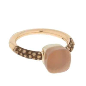 Pomellato Nudo Chocolate Petit Ring Light Brown Moonstone - Luce Jewelry