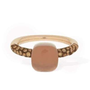 Pomellato Nudo Chocolate Petit Ring Light Brown Moonstone - Luce Jewelry