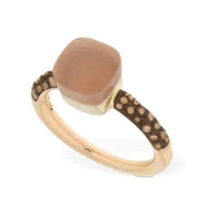 Pomellato Nudo Chocolate Petit Ring Light Brown Moonstone - Luce Jewelry