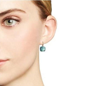 Pomellato Nudo Classic Hook Earrings Blue Topaz - Luce Jewelry