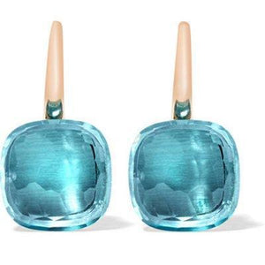 Pomellato Nudo Classic Hook Earrings Blue Topaz - Luce Jewelry