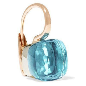 Pomellato Nudo Classic Hook Earrings Blue Topaz - Luce Jewelry