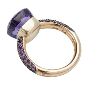 Pomellato Nudo Classic Ring Amethyst & Jade With Amethysts Pave - Luce Jewelry