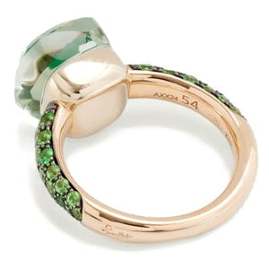 Pomellato Nudo Classic Ring London Prasiolite & Malachite With Tsavorites Pave - Luce Jewelry