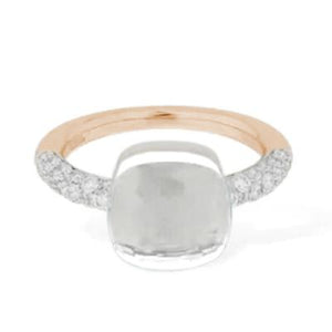 Pomellato Nudo Classic Ring White Topaz Diamond - Luce Jewelry