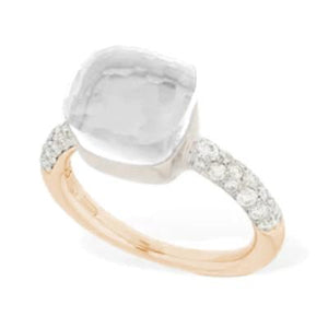 Pomellato Nudo Classic Ring White Topaz Diamond - Luce Jewelry