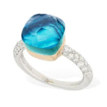 Load image into Gallery viewer, Pomellato Nudo Deep Blue Classic Ring Blue topaz &amp; Agate Diamond - Luce Jewelry
