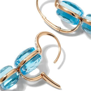 Pomellato Nudo Double-Drop Earrings Sky Blue Topaz Diamond - Luce Jewelry