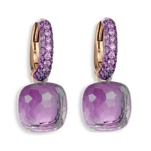 Pomellato Nudo Earrings Amethyst & Jade with Amethyst Pave - Luce Jewelry