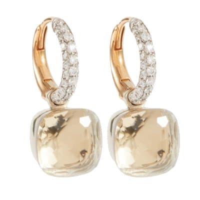 Pomellato Nudo Earrings White Topaz Diamond - Luce Jewelry