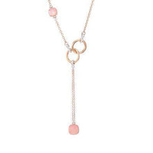 Load image into Gallery viewer, Pomellato Nudo Lariat Necklace Rose Quartz Brown Diamond - Luce Jewelry
