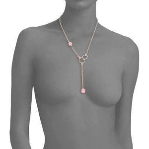 Pomellato Nudo Lariat Necklace Rose Quartz Brown Diamond - Luce Jewelry