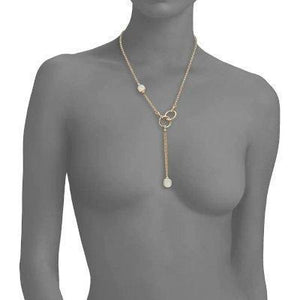 Pomellato Nudo Lariat Necklace White Topaz Mother-Of-Pearl Diamond - Luce Jewelry