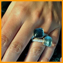 Load image into Gallery viewer, Pomellato Nudo Maxi Ring Blue Topaz Diamond - Luce Jewelry
