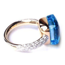 Load image into Gallery viewer, Pomellato Nudo Maxi Ring Blue Topaz Diamond - Luce Jewelry
