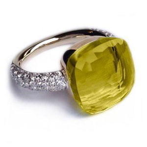 Pomellato Nudo Maxi Ring Lemon quartz Diamond - Luce Jewelry