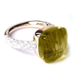 Pomellato Nudo Maxi Ring Lemon quartz Diamond - Luce Jewelry