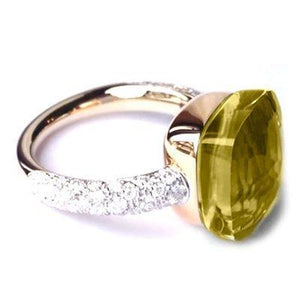 Pomellato Nudo Maxi Ring Lemon quartz Diamond - Luce Jewelry