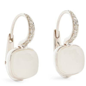 Pomellato Nudo Milky Drop Earrings Milky Quartz Diamond - Luce Jewelry