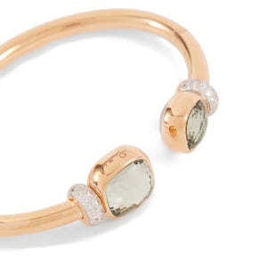 Pomellato Nudo Open Bangle Prasiolites Diamonds - Luce Jewelry