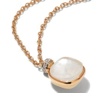 Pomellato Nudo PendantNecklace White Topaz & Mother-Of-Pearl Diamond 70CM - Luce Jewelry