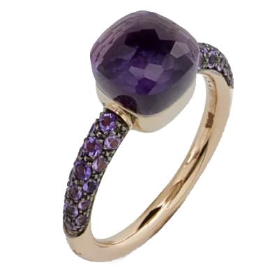 Pomellato Nudo Petit Ring Amethyst & Jade with Amethyst Pave - Luce Jewelry