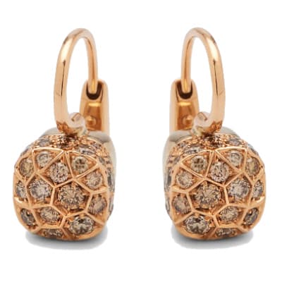 Pomellato Nudo Solitaire Earrings Brown Diamond - Luce Jewelry