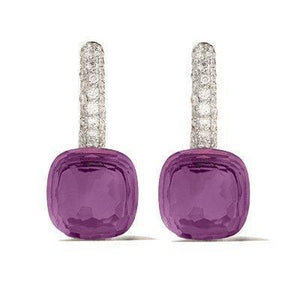 Pomellato Nudo Sway Earrings Amethyst Diamond - Luce Jewelry