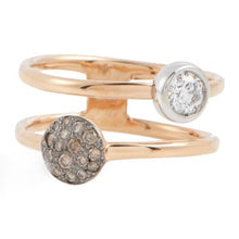Load image into Gallery viewer, Pomellato Sabbia Double Ring White And Brown Diamonds - Luce Jewelry
